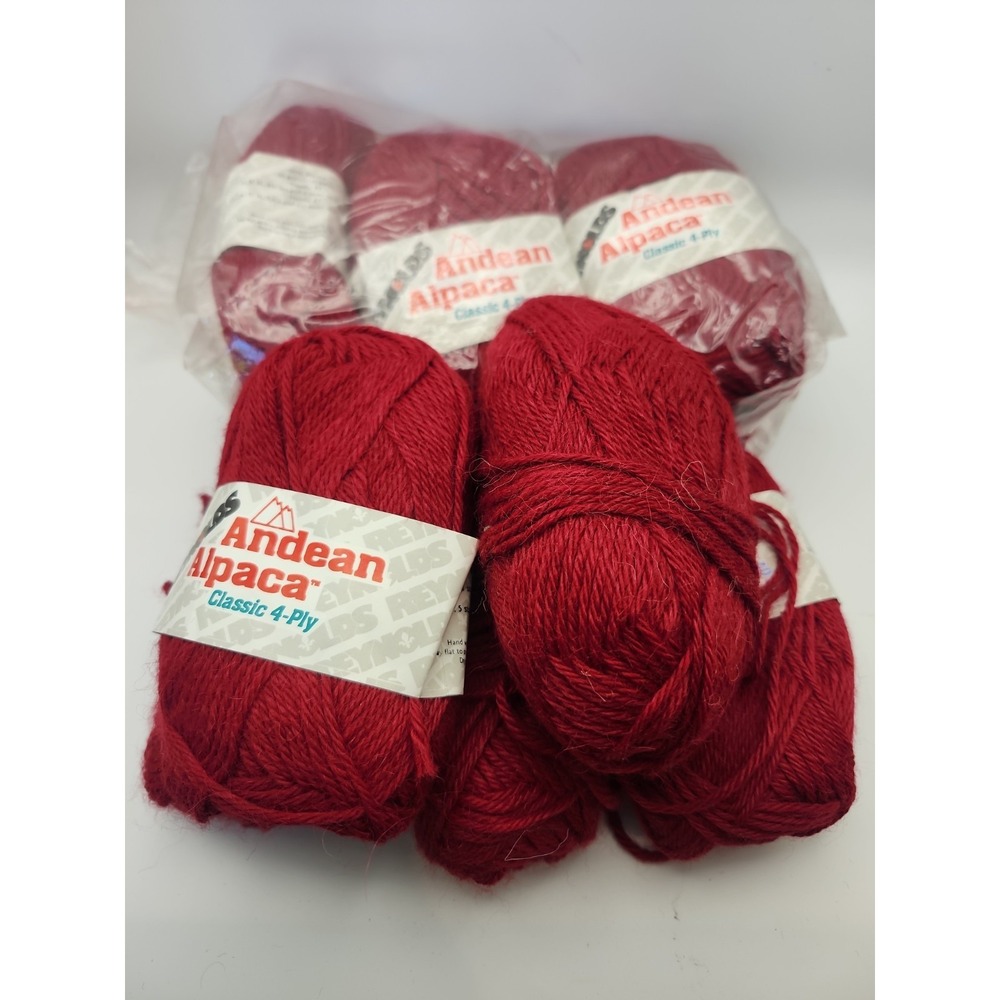 Reynolds Andean Alpaca Classic 4 Ply Yarn Burgandy Same Dye Lot